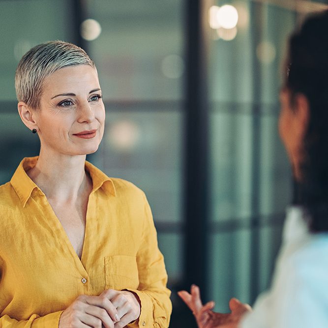Woman during a consultation with a doctor