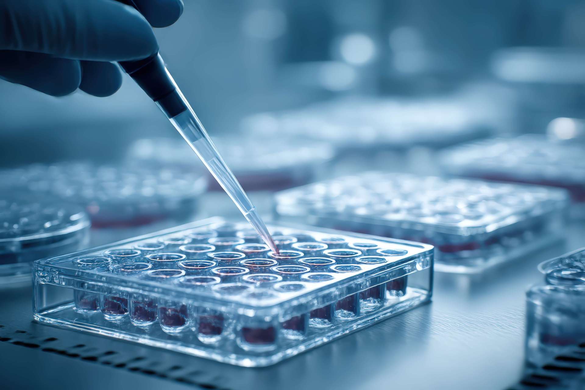 Photo: Scène dans le laboratoire, pipette et échantillons