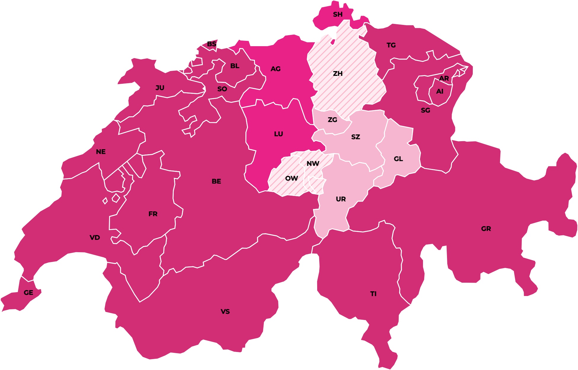 Carte des programmes cantonaux de dépistage du cancer du sein